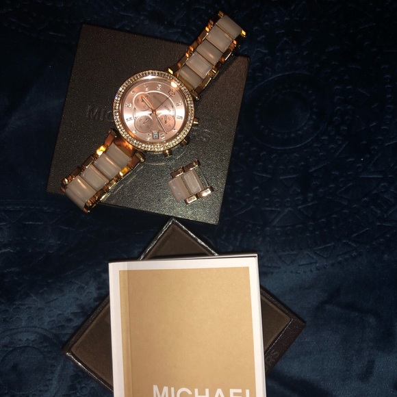 Michael Kors Parker Chronograph Two Tone Watch - Picture 4 of 5